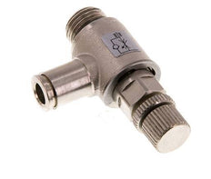 Flow Control Valve Meter-Out Elbow 6 mm - G1/4'' Brass Knurled Screw