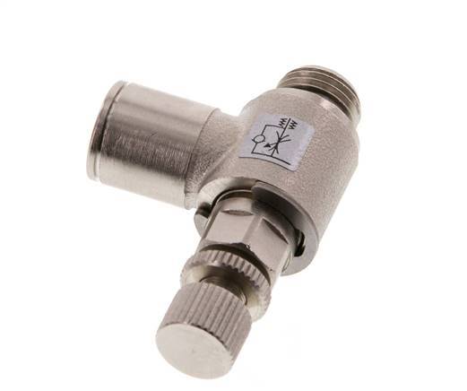 Flow Control Valve Meter-Out Elbow 10 mm - G1/4'' Brass Knurled Screw