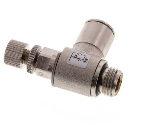 Flow Control Valve Meter-Out Elbow 10 mm - G1/4'' Brass Knurled Screw
