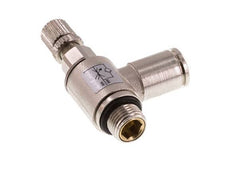 Flow Control Valve Meter-In Elbow 6 mm - G1/8'' Brass Knurled Screw