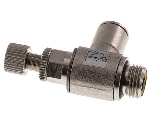 Flow Control Valve Meter-In Elbow 8 mm - G1/4'' Brass Knurled Screw