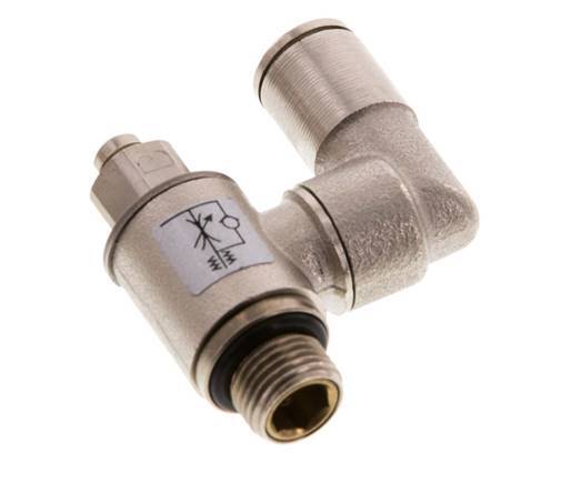 Flow Control Valve Meter-Out Rotatable 6 mm - G1/8'' Brass Slotted Screw