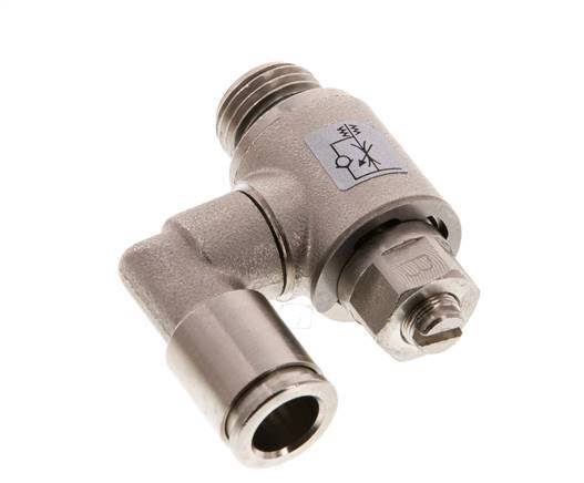 Flow Control Valve Meter-Out Rotatable 8 mm - G1/4'' Brass Slotted Screw