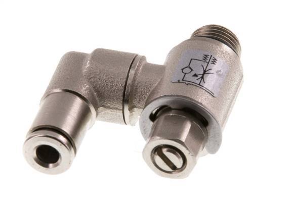 Flow Control Valve Meter-In Rotatable 4 mm - G1/8'' Brass Slotted Screw