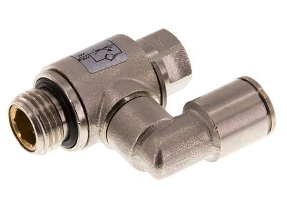 Flow Control Valve Meter-In Rotatable 8 mm - G1/4'' Brass Slotted Screw