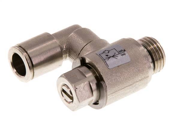 Flow Control Valve Meter-In Rotatable 8 mm - G1/4'' Brass Slotted Screw