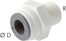 1/4'' x 1/4'' NPT Push-in Fitting with Male Threads POM EPDM [10 Pieces]