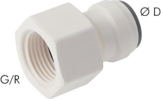 5/16'' x 1/4'' NPT Push-in Fitting with Female Threads POM EPDM [5 Pieces]