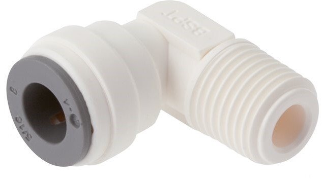 8mm x R3/8'' 90deg Elbow Push-in Fitting with Male Threads POM EPDM [5 Pieces]