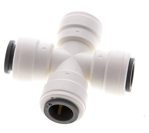 12mm Cross Push-in Fitting POM EPDM FDA [2 Pieces]