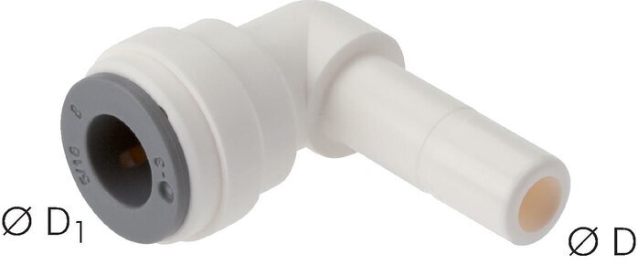 10mm x 10mm 90deg Elbow Push-in Fitting with Plug-in POM EPDM [5 Pieces]