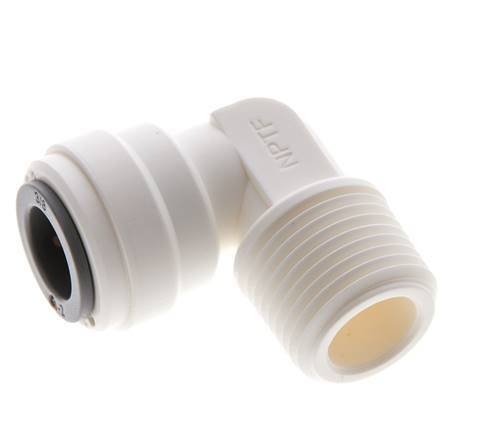 3/8'' x 3/8'' NPT 90deg Elbow Push-in Fitting with Male Threads POM EPDM [5 Pieces]