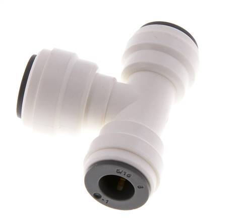 5/16'' x 3/8'' Tee Push-in Fitting POM EPDM FDA [2 Pieces]
