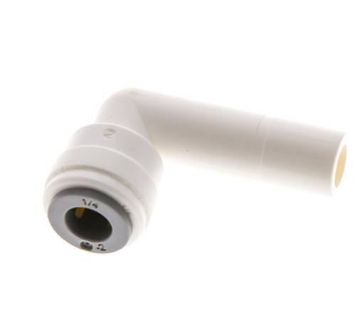 1/4'' x 3/8'' 90deg Elbow Push-in Fitting with Plug-in POM EPDM [10 Pieces]