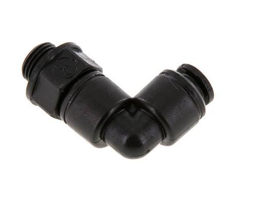 5mm x G1/8'' 90deg Elbow Push-in Fitting with Male Threads POM NBR Rotatable [2 Pieces]