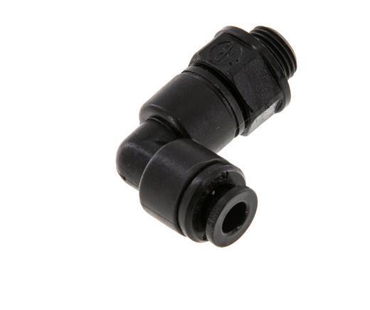 5mm x G1/8'' 90deg Elbow Push-in Fitting with Male Threads POM NBR Rotatable [2 Pieces]
