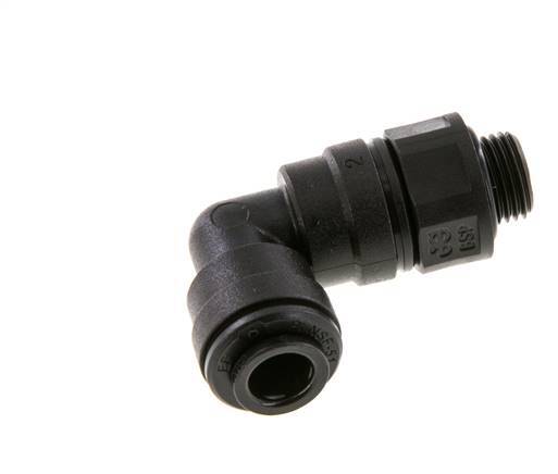 6mm x G1/8'' 90deg Elbow Push-in Fitting with Male Threads POM NBR Rotatable [2 Pieces]