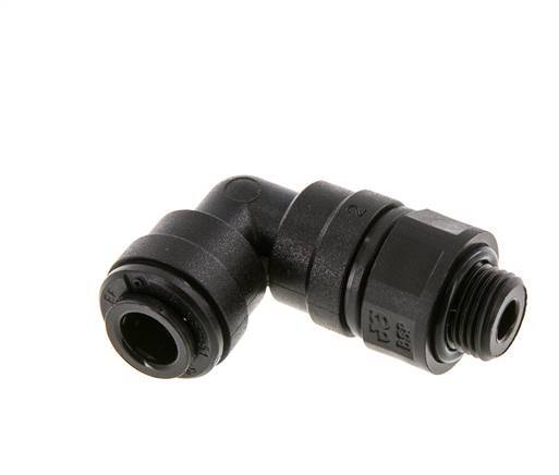 6mm x G1/8'' 90deg Elbow Push-in Fitting with Male Threads POM NBR Rotatable [2 Pieces]
