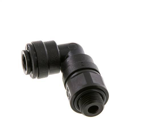6mm x G1/8'' 90deg Elbow Push-in Fitting with Male Threads POM NBR Rotatable [2 Pieces]