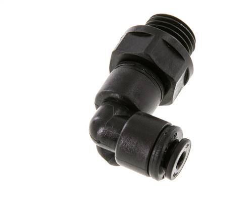 4mm x G1/4'' 90deg Elbow Push-in Fitting with Male Threads POM NBR Rotatable [2 Pieces]