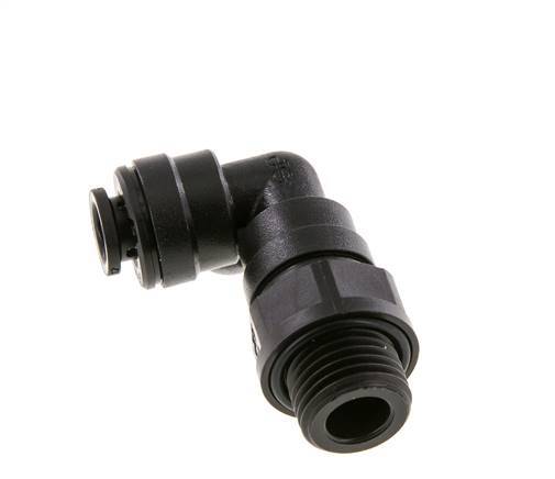 6mm x G1/4'' 90deg Elbow Push-in Fitting with Male Threads POM NBR Rotatable [2 Pieces]