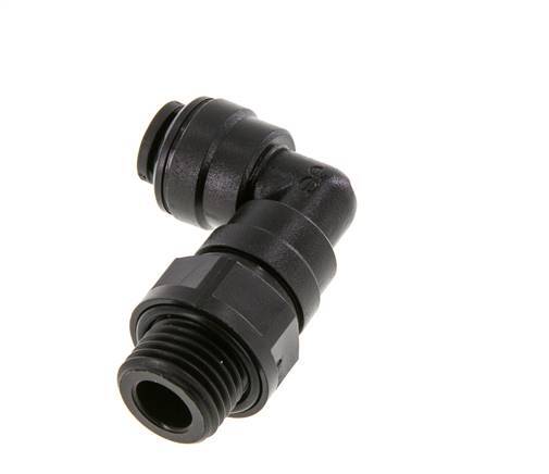 6mm x G1/4'' 90deg Elbow Push-in Fitting with Male Threads POM NBR Rotatable [2 Pieces]