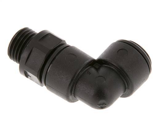 8mm x G1/4'' 90deg Elbow Push-in Fitting with Male Threads POM NBR Rotatable [2 Pieces]