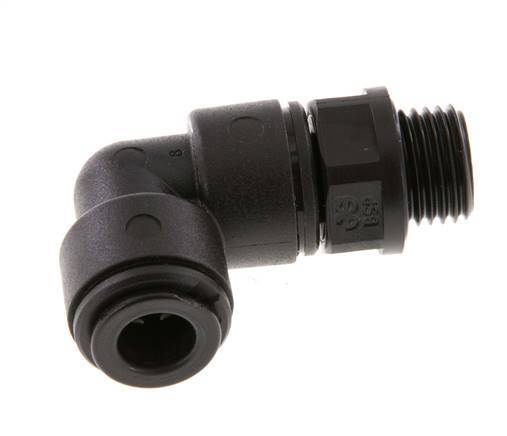 8mm x G1/4'' 90deg Elbow Push-in Fitting with Male Threads POM NBR Rotatable [2 Pieces]