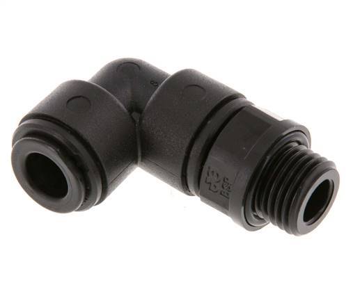 8mm x G1/4'' 90deg Elbow Push-in Fitting with Male Threads POM NBR Rotatable [2 Pieces]