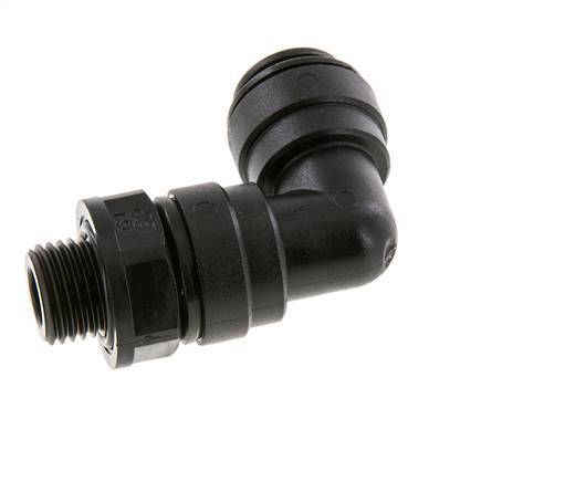 10mm x G1/4'' 90deg Elbow Push-in Fitting with Male Threads POM NBR Rotatable