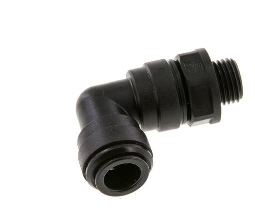 10mm x G1/4'' 90deg Elbow Push-in Fitting with Male Threads POM NBR Rotatable