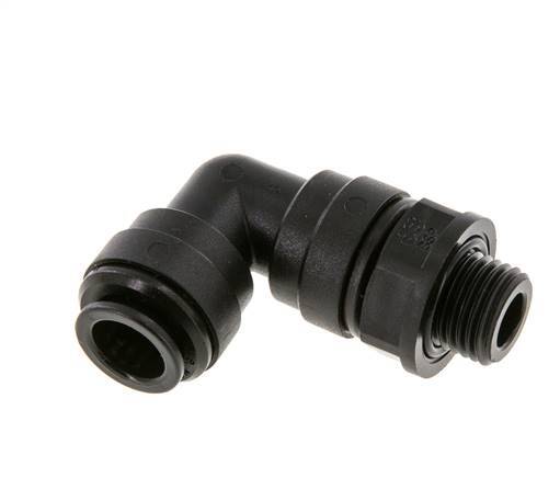 10mm x G1/4'' 90deg Elbow Push-in Fitting with Male Threads POM NBR Rotatable