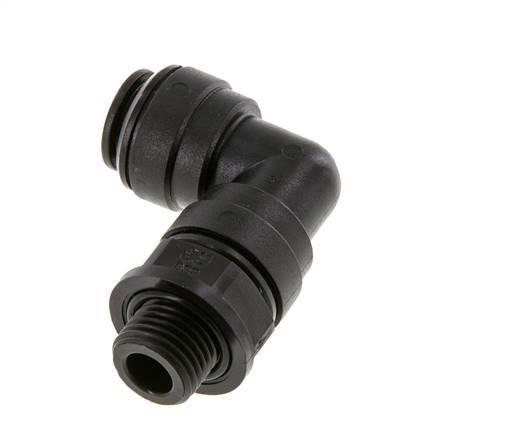 10mm x G1/4'' 90deg Elbow Push-in Fitting with Male Threads POM NBR Rotatable
