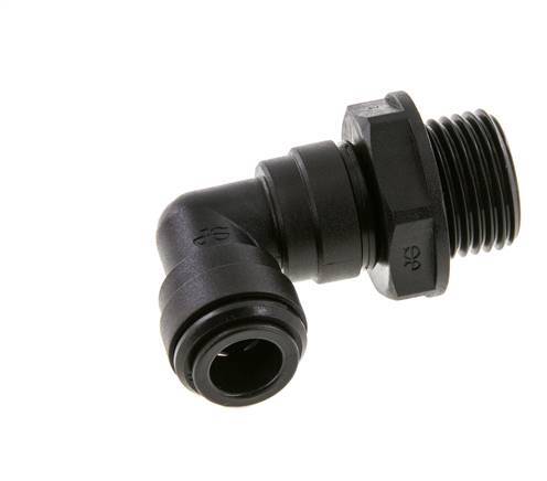 10mm x G1/2'' 90deg Elbow Push-in Fitting with Male Threads POM NBR Rotatable