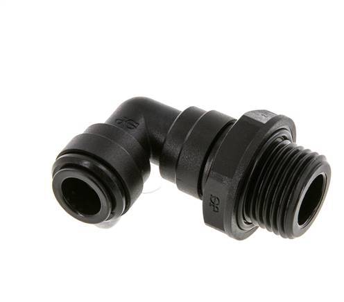 10mm x G1/2'' 90deg Elbow Push-in Fitting with Male Threads POM NBR Rotatable