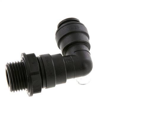12mm x G1/2'' 90deg Elbow Push-in Fitting with Male Threads POM NBR Rotatable