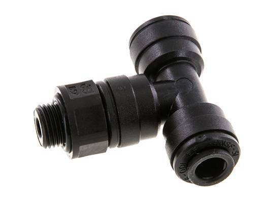 6mm x G1/8'' Inline Tee Push-in Fitting with Male Threads POM NBR FDA Rotatable [2 Pieces]
