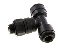 6mm x G1/8'' Inline Tee Push-in Fitting with Male Threads POM NBR FDA Rotatable [2 Pieces]