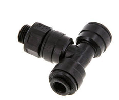 6mm x G1/8'' Inline Tee Push-in Fitting with Male Threads POM NBR FDA Rotatable [2 Pieces]