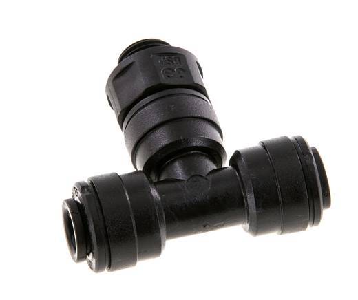6mm x G1/8'' Inline Tee Push-in Fitting with Male Threads POM NBR FDA Rotatable [2 Pieces]