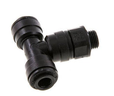 6mm x G1/8'' Inline Tee Push-in Fitting with Male Threads POM NBR FDA Rotatable [2 Pieces]