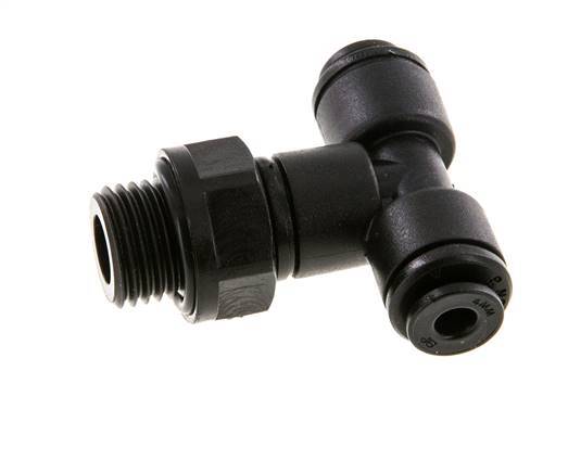 4mm x G1/4'' Inline Tee Push-in Fitting with Male Threads POM NBR FDA Rotatable