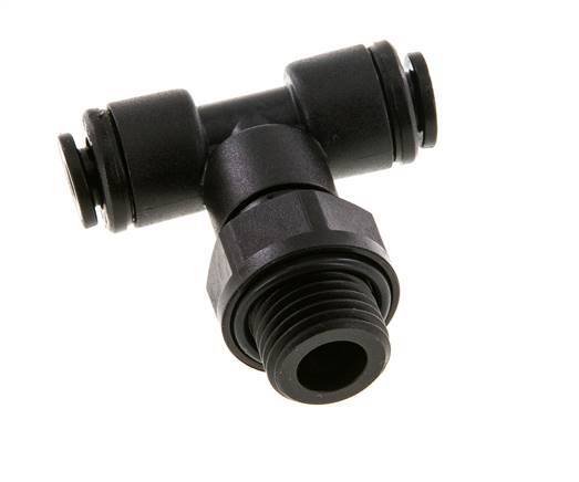 4mm x G1/4'' Inline Tee Push-in Fitting with Male Threads POM NBR FDA Rotatable