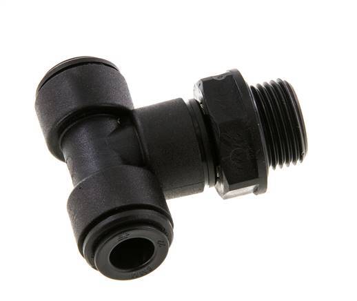 8mm x G3/8'' Inline Tee Push-in Fitting with Male Threads POM NBR FDA Rotatable