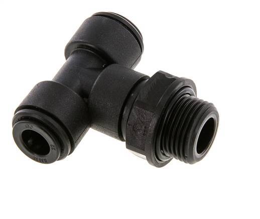 8mm x G3/8'' Inline Tee Push-in Fitting with Male Threads POM NBR FDA Rotatable