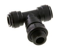 10mm x G3/8'' Inline Tee Push-in Fitting with Male Threads POM NBR FDA Rotatable