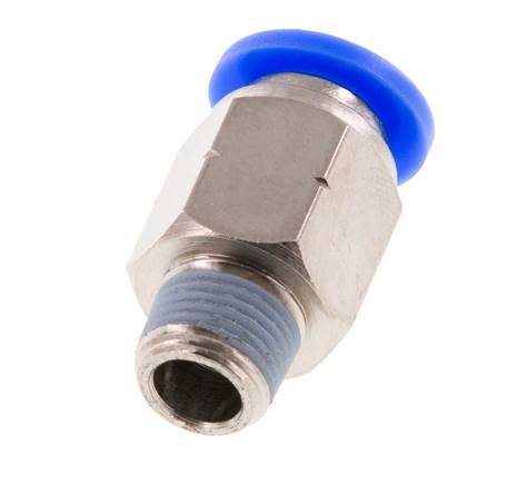 5/16'' x 1/8'' NPT Push-in Fitting with Male Threads Brass/PBT NBR