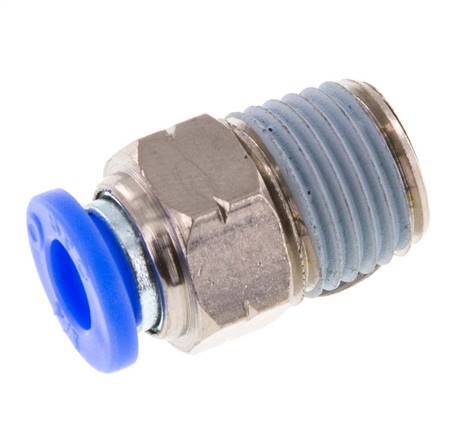 1/4'' x 1/4'' NPT Push-in Fitting with Male Threads Brass/PBT NBR [5 Pieces]