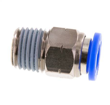 5x Brass 6mm To 1/4PT One-Touch Push-In Fitting Connector – For Pneumatic Valves, Unbranded