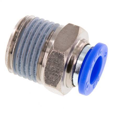 3/8'' x 1/2'' NPT Push-in Fitting with Male Threads Brass/PBT NBR [2 Pieces]